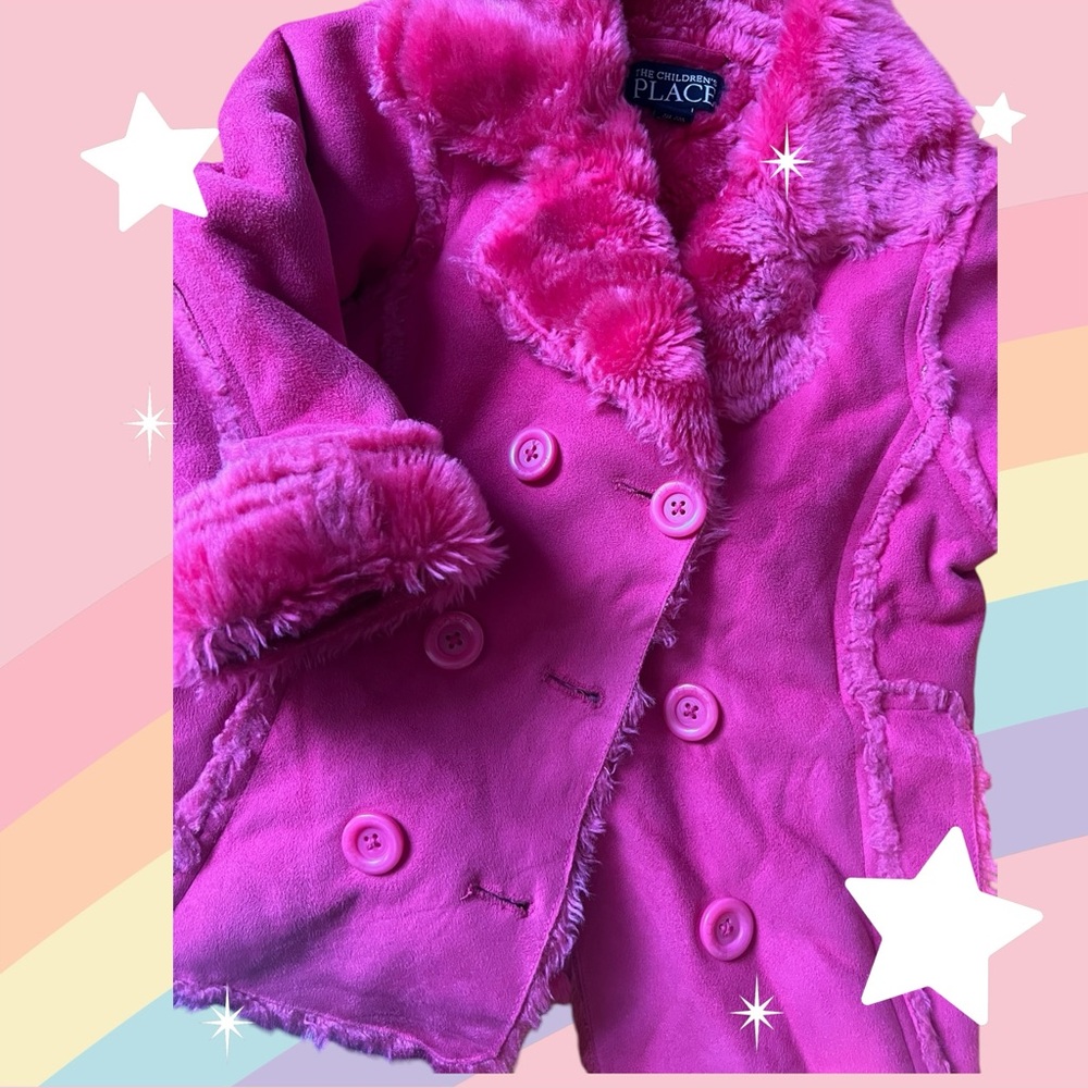 Children’s Place faux Shearling girls coat: size S (5/6)